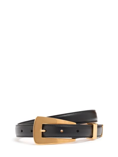 Khaite - Calfskin belt with sculpted buckle