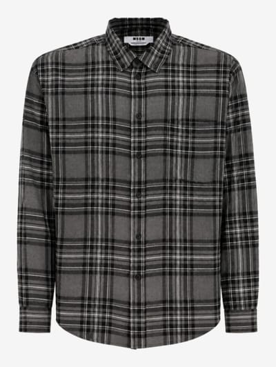 MSGM - Long sleeve check print shirt
