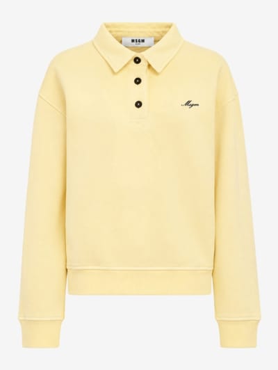 MSGM - Polo collar sweatshirt with logo