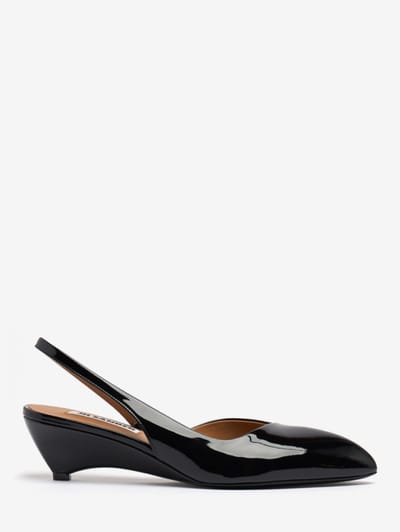 Jil Sander - 45mm Arc patent leather slingback pumps