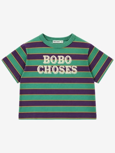 Bobo Choses - Striped T-shirt with embossed logo