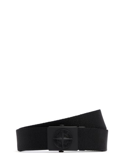 Stone Island Junior - Webbing belt with logo buckle
