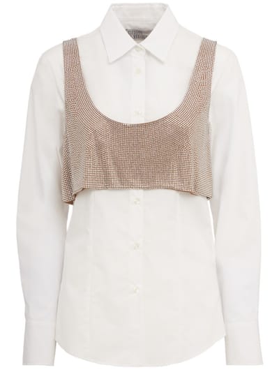 Giuseppe Di Morabito - Poplin shirt with crystal overlay