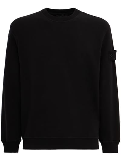 Stone Island - Cotton crewneck sweatshirt with badge