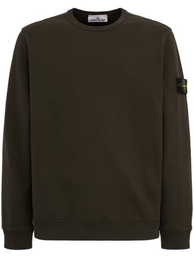 Stone Island - Cotton crewneck sweatshirt with badge