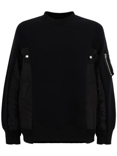 Sacai - Cotton sweatshirt with nylon panels