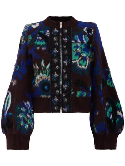 Sacai - Floral Jacquard Knit Blouson