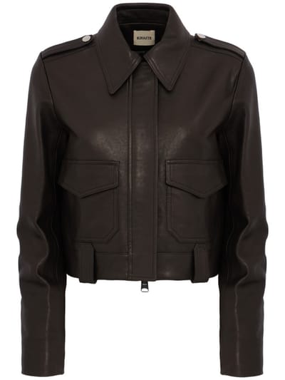 Khaite - Cropped lambskin leather jacket