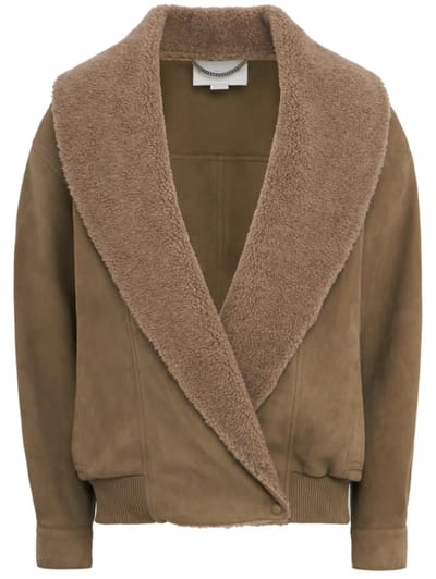 Stella McCartney - Plush-trimmed alter suede jacket