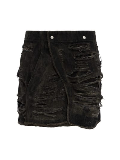 Rick Owens DRKSHDW - Gonna in denim - wrap mini