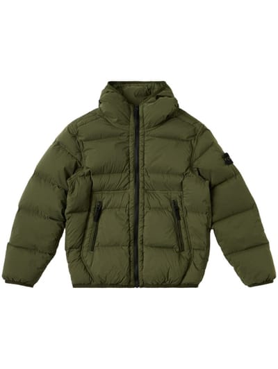 Stone Island Junior - Hooded stretch nylon down jacket