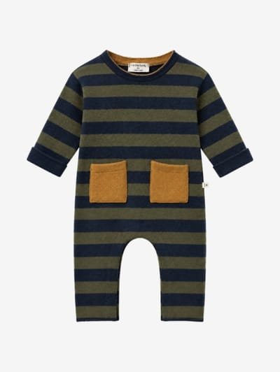 1 + IN THE FAMILY - Striped romper with pocket
