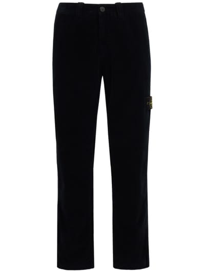 Stone Island - Slim-fit cotton pants with badge