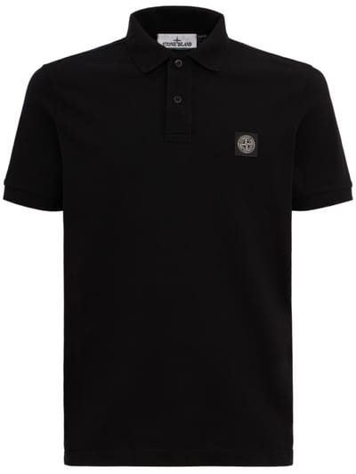 Stone Island - Stretch cotton polo shirt with patch