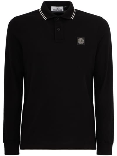 Stone Island - Long-sleeved stretch cotton polo shirt