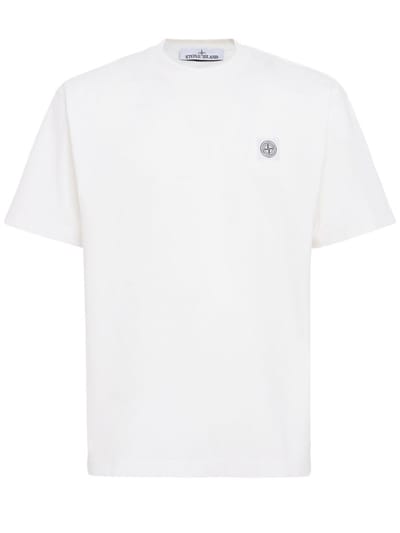 Stone Island - Cotton T-shirt with logo patch