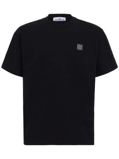 Stone Island - Cotton T-shirt with logo patch
