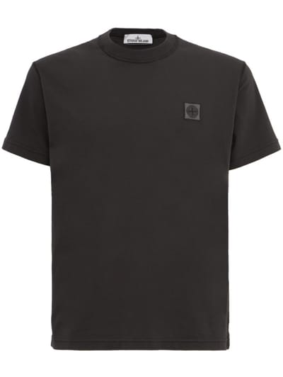 Stone Island - Cotton T-shirt with logo patch