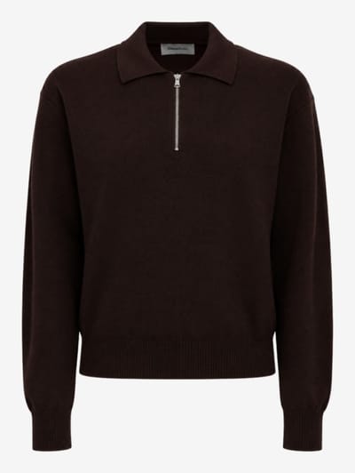 DIANA STUDIO - Merino wool knit polo with zip closure