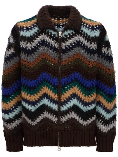 Sacai - Mix Crochet Knit Blouson