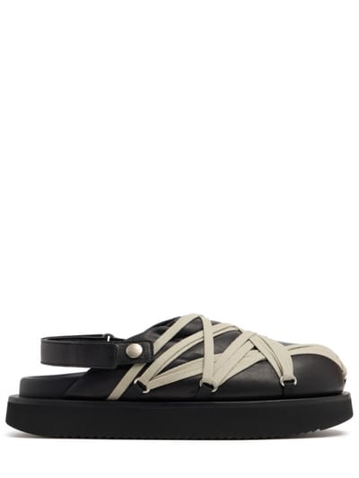 Rick Owens - Calfskin platform mules with Megalace