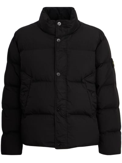 Stone Island - Quilted nylon down jacket with badge