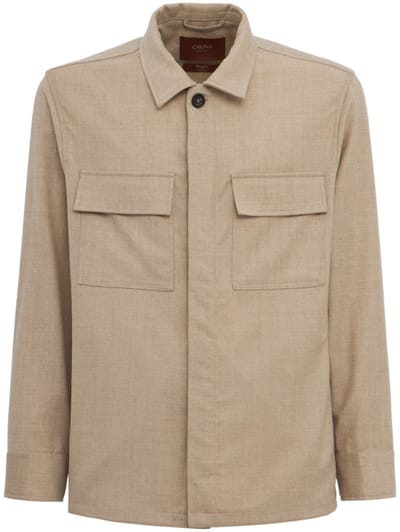CRUNA - Virgin wool overshirt with flap pockets