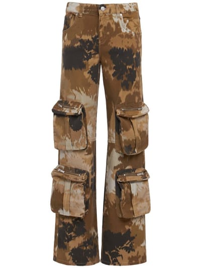 Blumarine - Pantaloni cargo wide leg in cotone