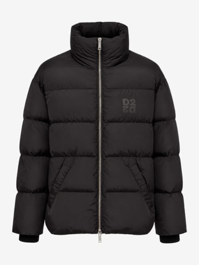 Dsquared2 - D2 logo faux feather down jacket