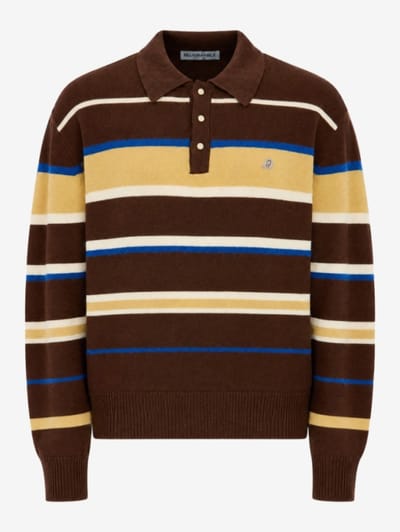 Bluemarble - Striped wool and mohair knit polo