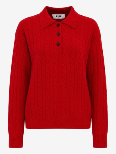 MSGM - Cable knit polo
