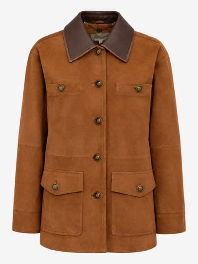 LUISA SPAGNOLI - Suede peacoat with logo buttons