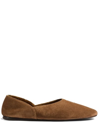 Khaite - Jane leather and suede ballet flats