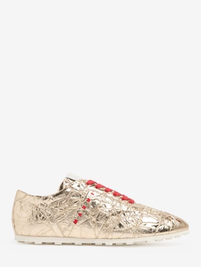 Marni - Crackled leather sneakers