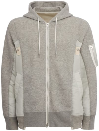 Sacai - Hoodie with nylon panels
