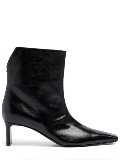 Khaite - Calfskin ankle boots with square toe