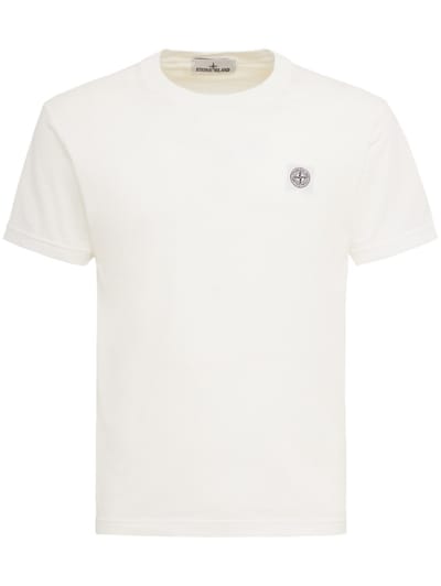 Stone Island - Cotton T-shirt with logo patch