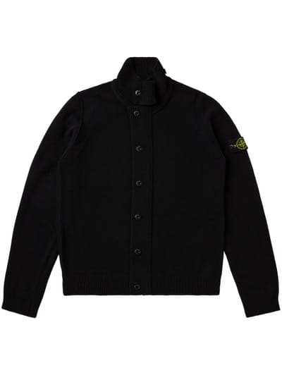 Stone Island Junior - Wool blend knit cardigan