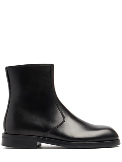 Lemaire - Leather ankle boots with zip