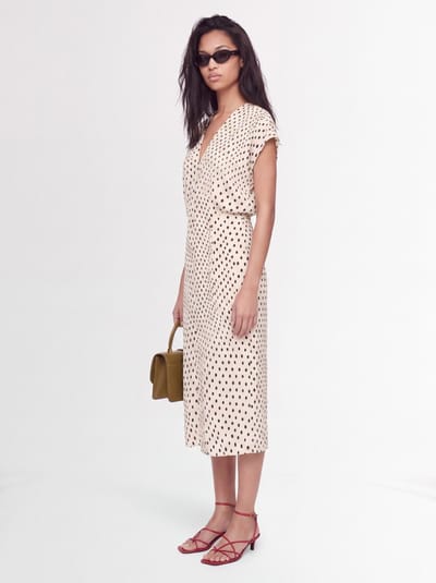 Stella McCartney: Polka-dot cr pe midi dress
