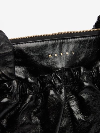 Marni: Borsa a spalla in pelle arricciata