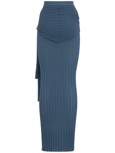 Giuseppe Di Morabito: Ribbed knit skirt with draped sash