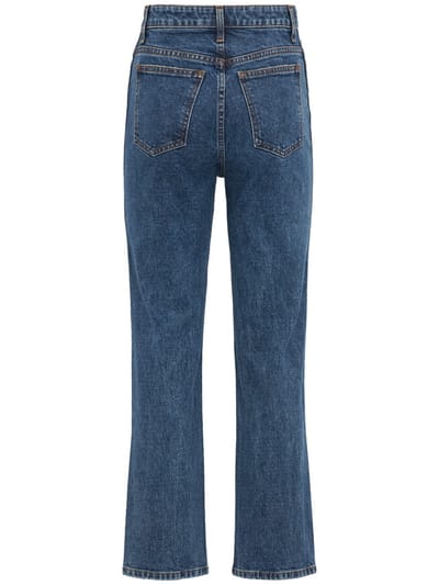 Khaite: Jeans Abigail a zampa in cotone