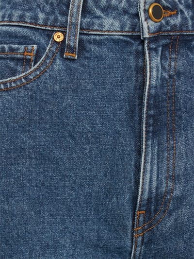 Khaite: Jeans Abigail a zampa in cotone