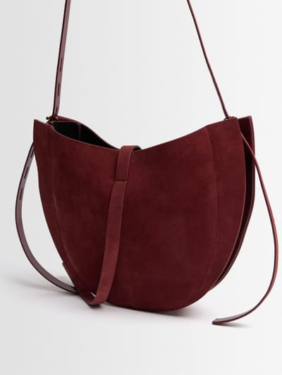 Minobossi: Mini suede hobo bag
