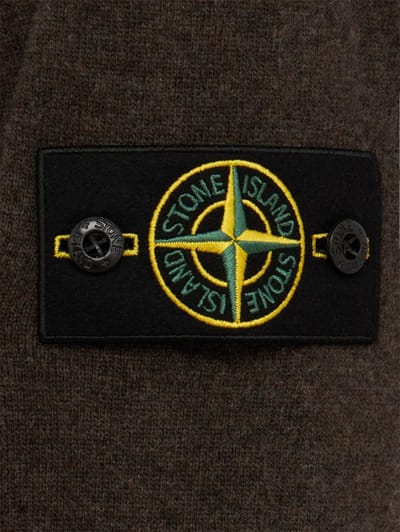 Stone Island: Logo crewneck knit polo sweater