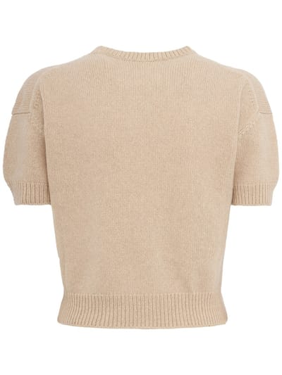 Khaite: Short-sleeved cashmere knit top