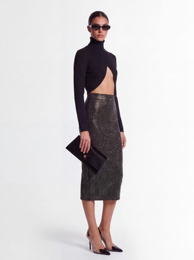 Giuseppe Di Morabito: Metallic mesh midi skirt