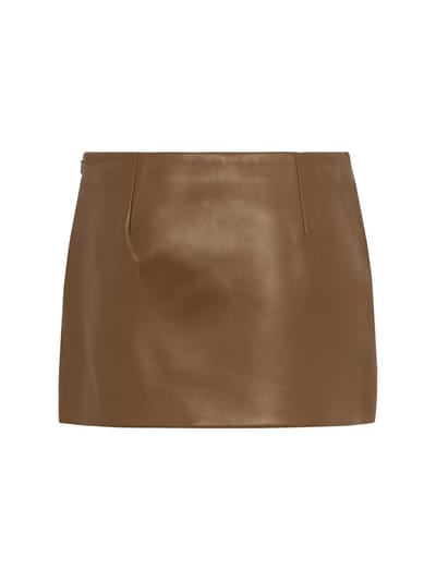 Khaite: A-line lambskin mini skirt