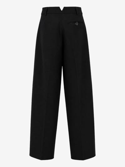 LA PISCINE: Oversized curved wide pants